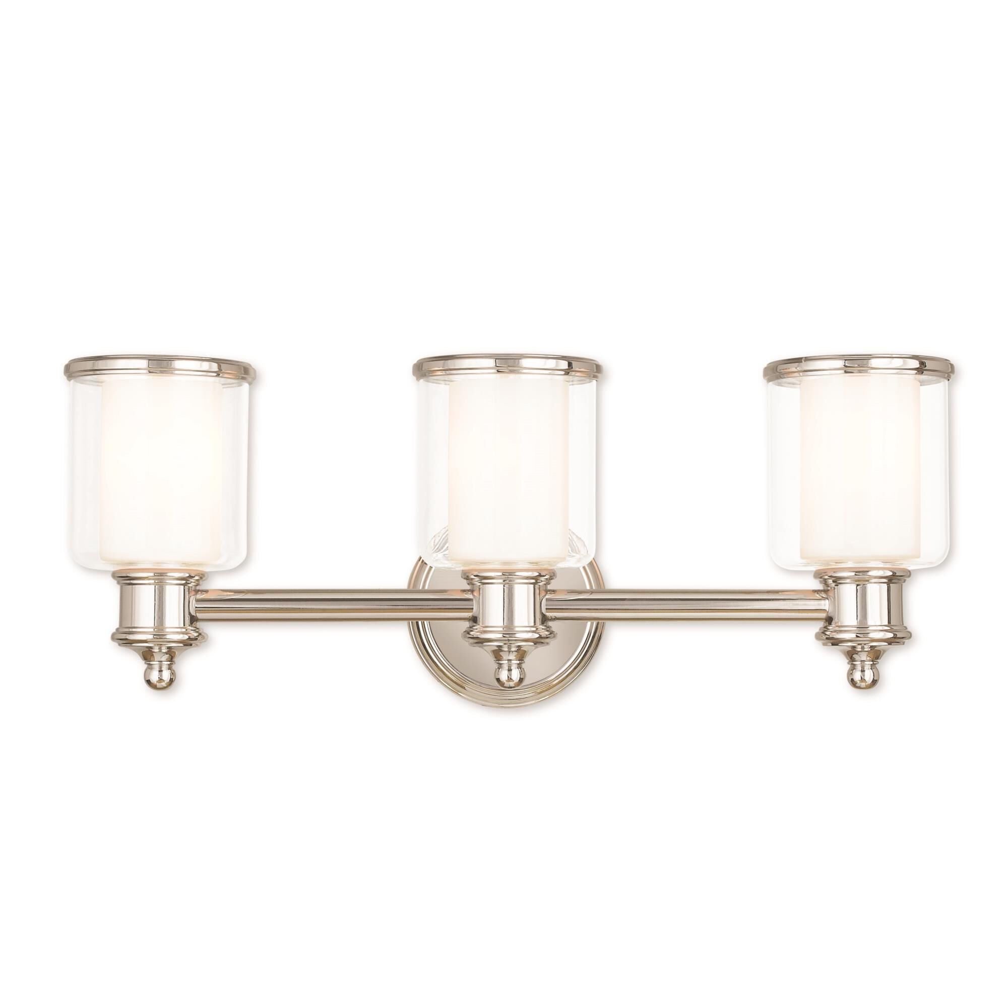 Shown in Polished Nickel finish and Hand Crafted Clear glass